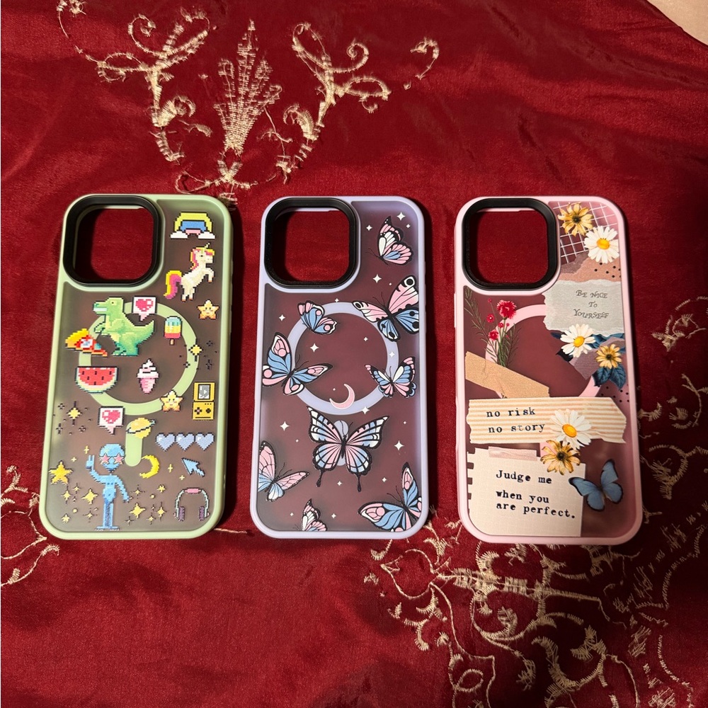 Set of Three Graphic IPhone 16 pro max MagSafe Cases